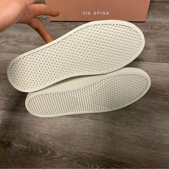 Via Spiga | Sybil Leather Cap Toe Sneakers Size 6.5 NEW Milk - Picture 7 of 11